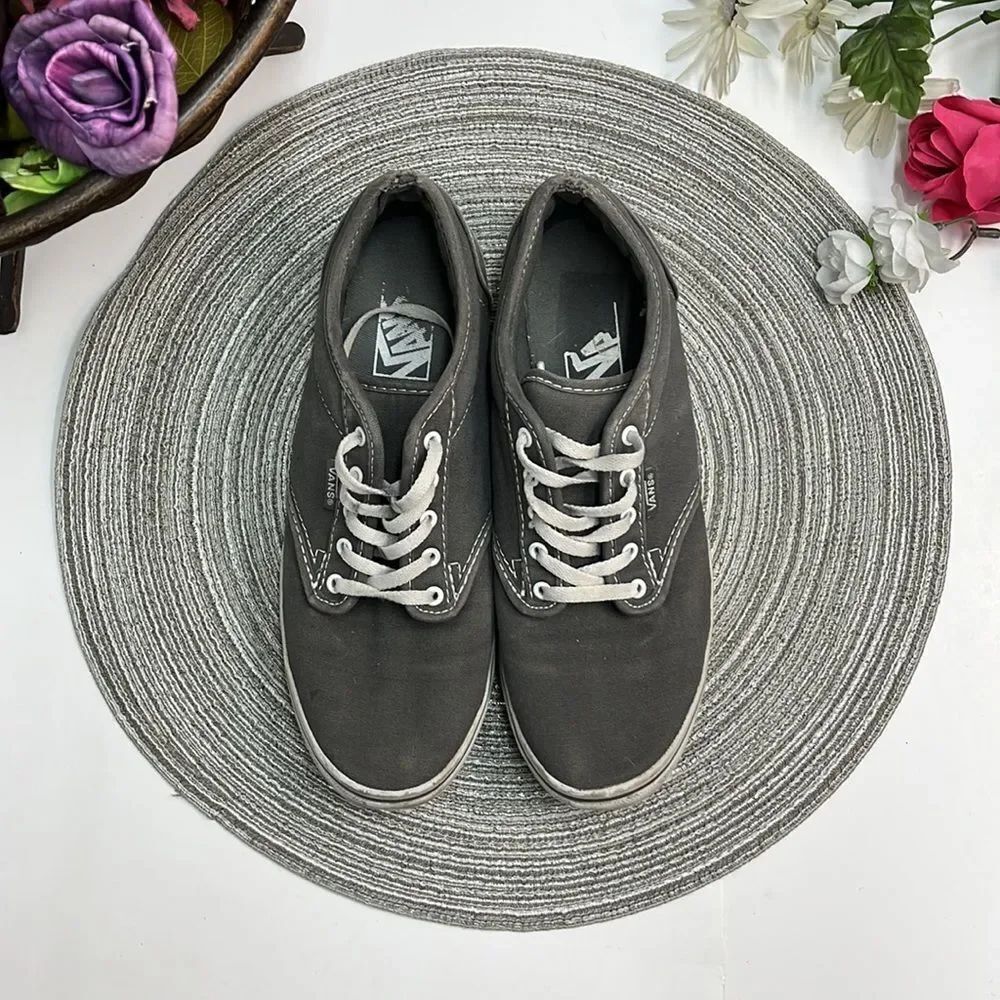 🔥4/$25 Vans Women’s Pewter OFF THE WALL Low Top Canvas Sneakers